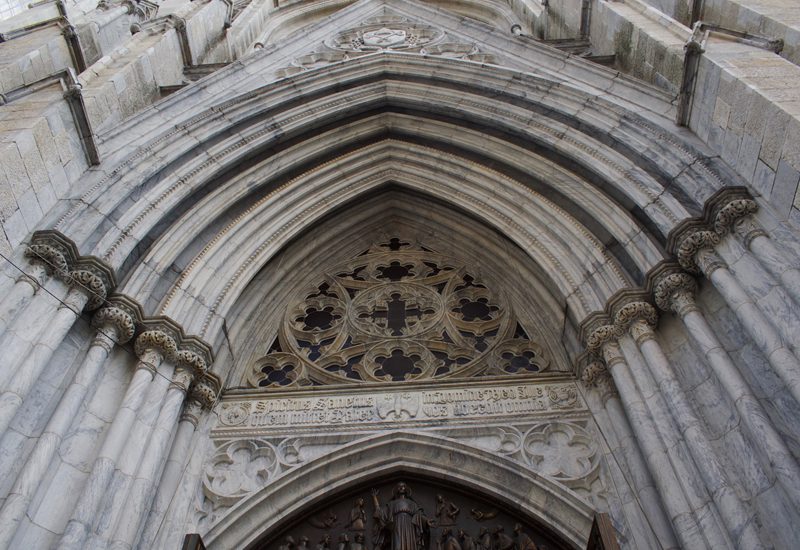 An ornate doorway in a church.