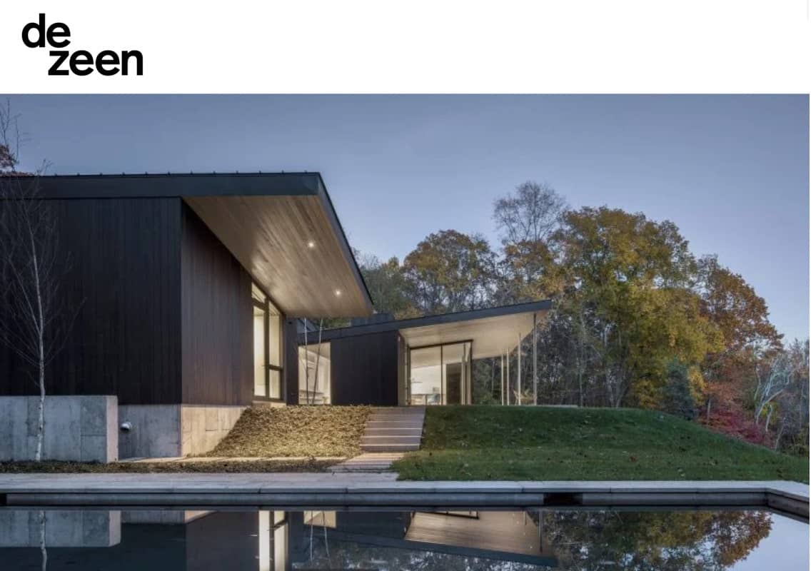 Residential design: De zeen's house in the woods with a pond combines stunning architectural features with the serenity of nature as it is tucked away in a peaceful wooded area, featuring a picturesque pond